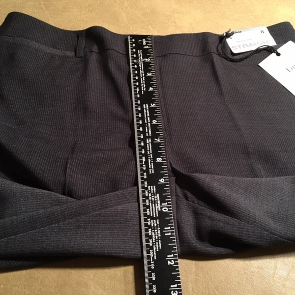 NEW YORK & COMPANY STRETCH 5th Ave. Pant, NWT, DARK GRAY PINSTRIPE, 8 TALL - Picture 5 of 9